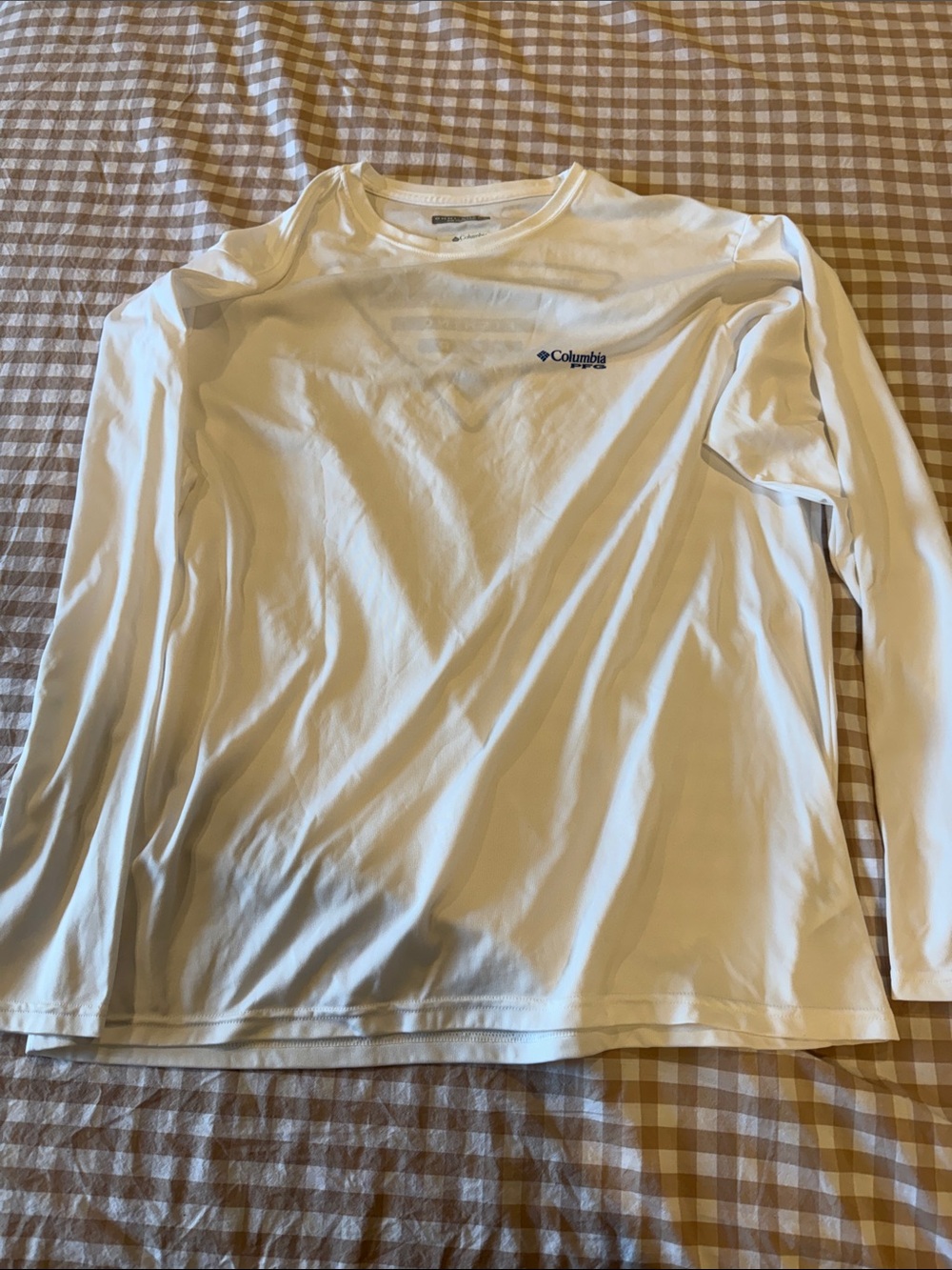 Columbia White Long-Sleeve Outdoor Performance Top
